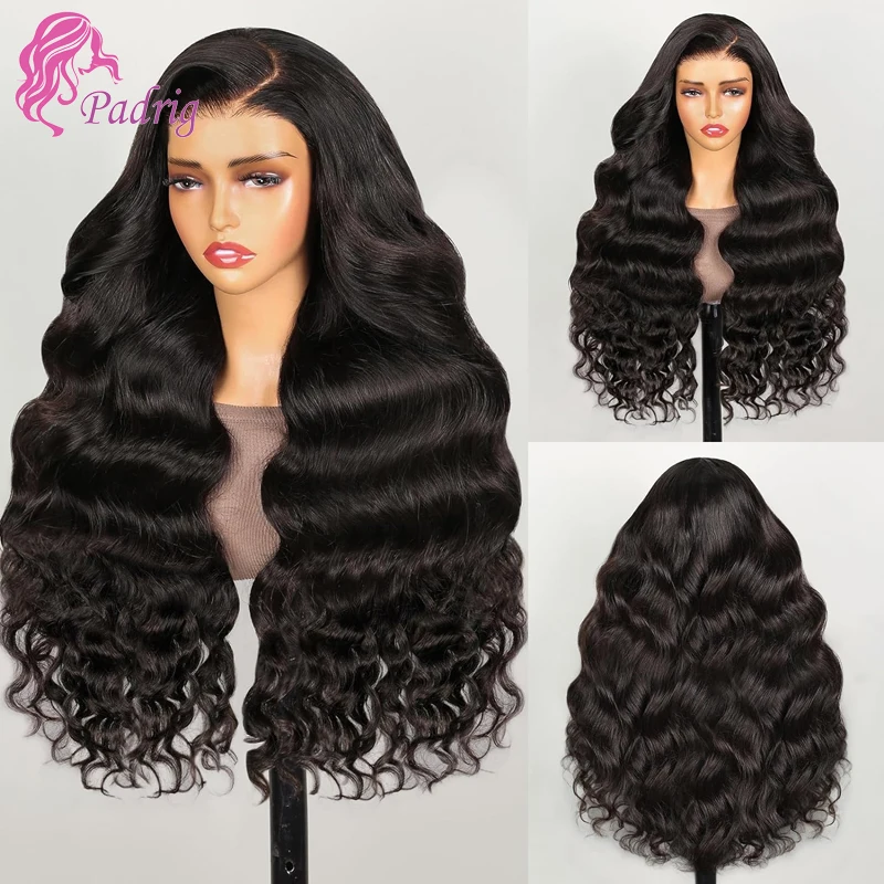 300% Density Body Wave Human Hair Wigs 13x4 Lace Frontal Wig 4x4 Lace Closure Wig Natural Color Brazilian Remy Hair 28In