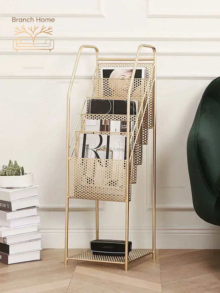 Nordic Kids' Book And Newspaper Storage Magazine Rack - Study Room Organizer Library Display Shelves Reading Material Holder