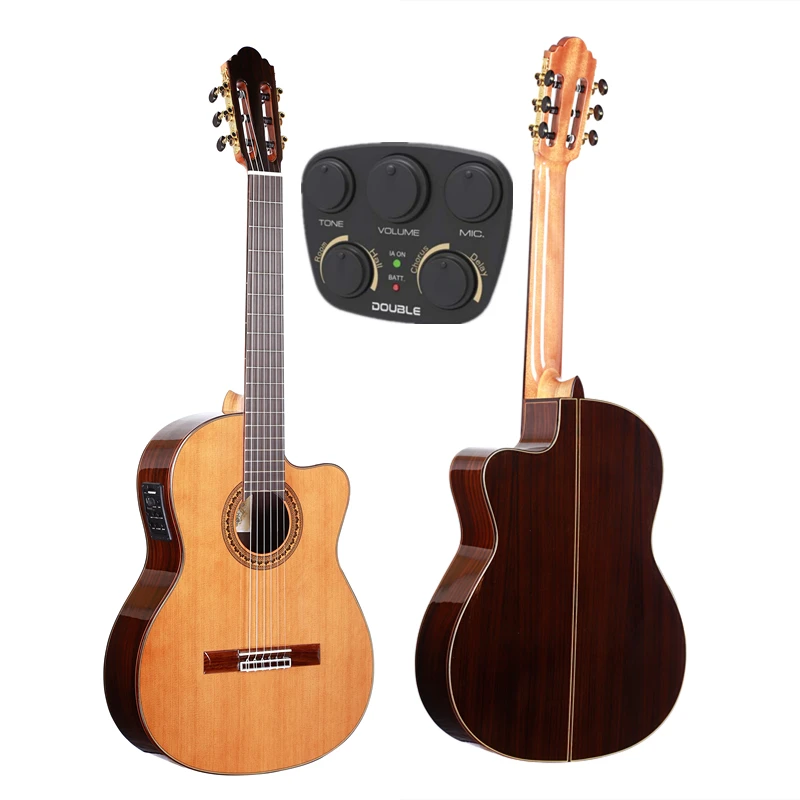 AC50 39 inch Cutaway Electric Spanish guitar,VENDIMIA Solid Cedar/Rosewood,Classical guitar With vibrating pickup,650mm,52mm nut