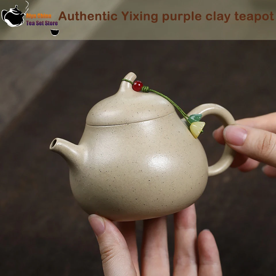 

Yixing purple clay teapot raw ore, Benshan green clay eggplant melon kung fu tea set, Chinese teapot, health pot
