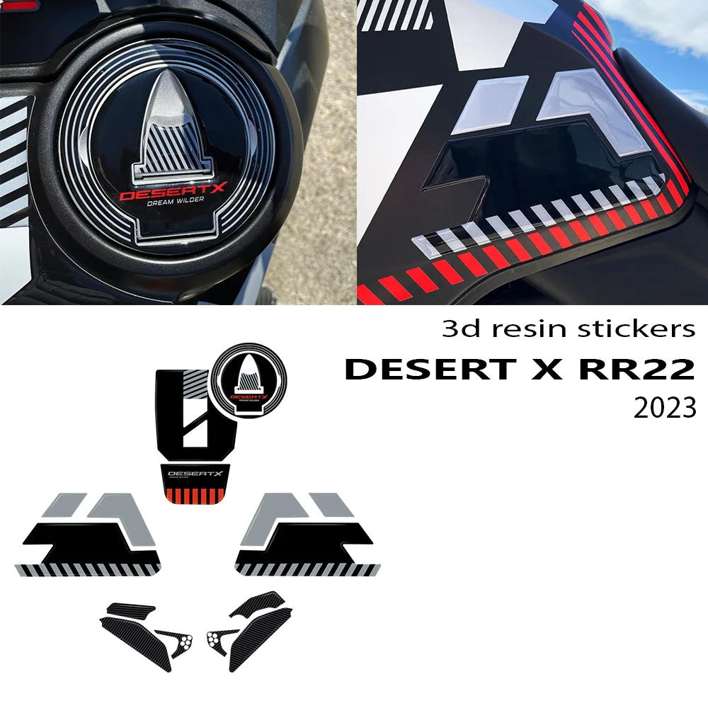 DesertX 2023 Motorcycle Accessories 3D Gel Epoxy Resin Sticker Tank Pad Protection Kit For Ducati DesertX Desert X RR22