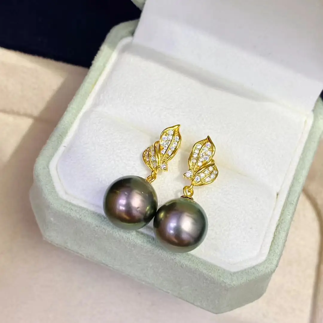 Wholesale S925 Sterling Silver Earrings Mount Findings Settings Base Mounting Parts Accessory for 10-11mm Pearls 5 pairs/lot