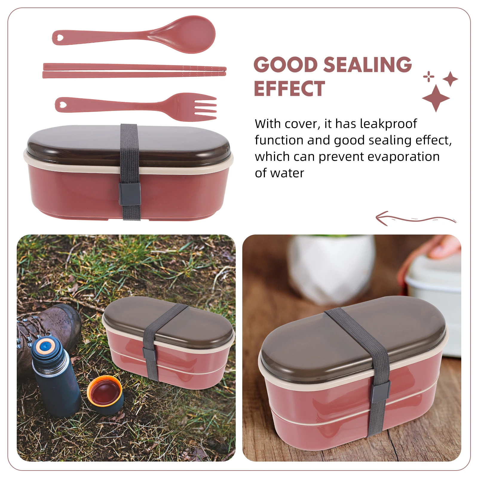 

Japanese Double Layer Leakproof Food Container Kids Snack Lunch Boxes Red Student Office Microwave Safe Practical