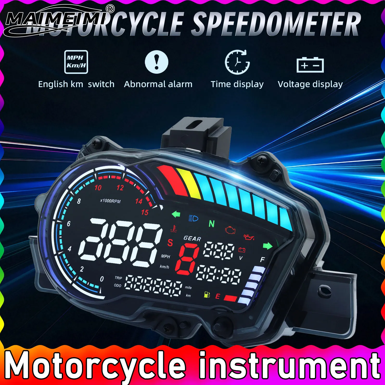 

Speedometer Panel Motorcycle Dashboard Speed Meter Digital Odometer Water Temp Fuel Tachometer RPM Display for YAMAHA Y15 V1 Y15