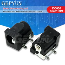 10PCS DC-050 SMD/DIP DC005DC Power Jack Connector 5.5*2.1mm/5.5*2.5 socket DC050 5.5 x 2.1 5.5x2.5 mm socket DC050