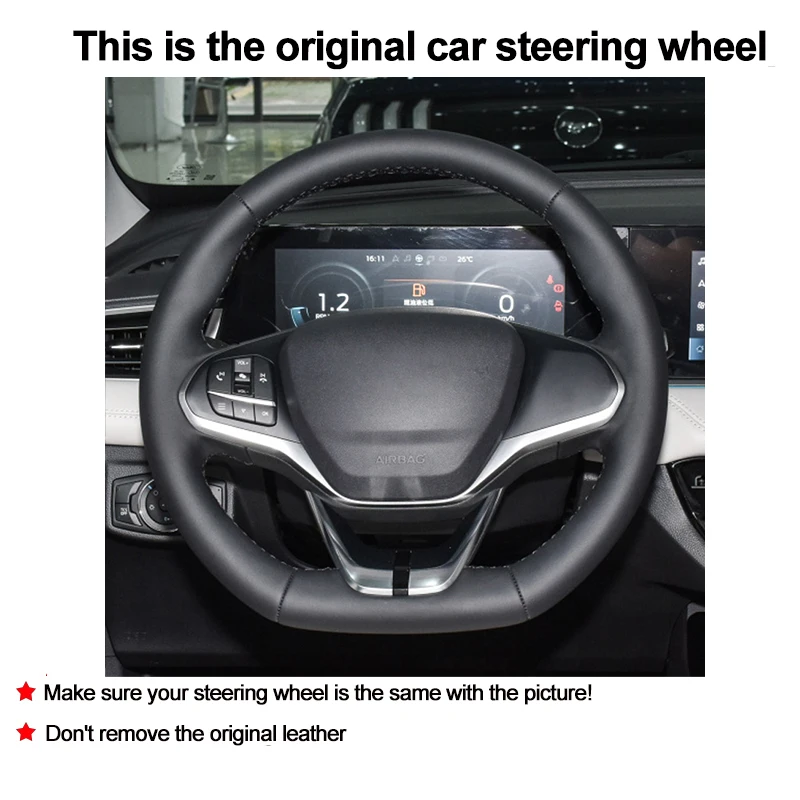 Hand Stitching Car Steering Wheel Cover Wrap For Ford Escort 2021 Braid On Steering-wheel Holder