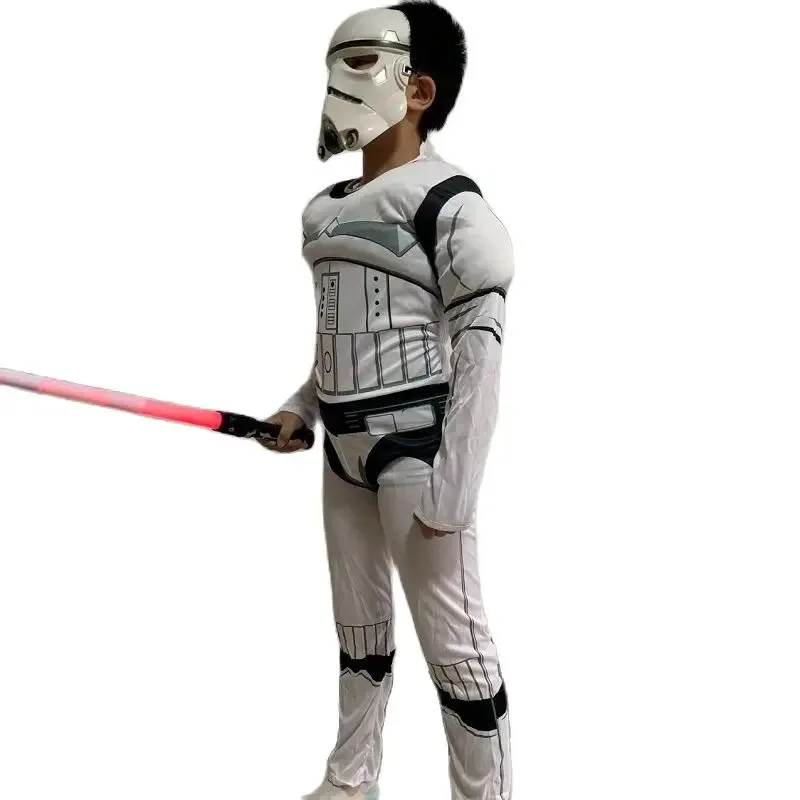زي المحارب الأسود للأولاد ستورم تروبر دارث فيدر أنكين سكاي ووكر فتاة وورز ري كوسبلاي ملابس تنكرية للحفلات قناع الرأس