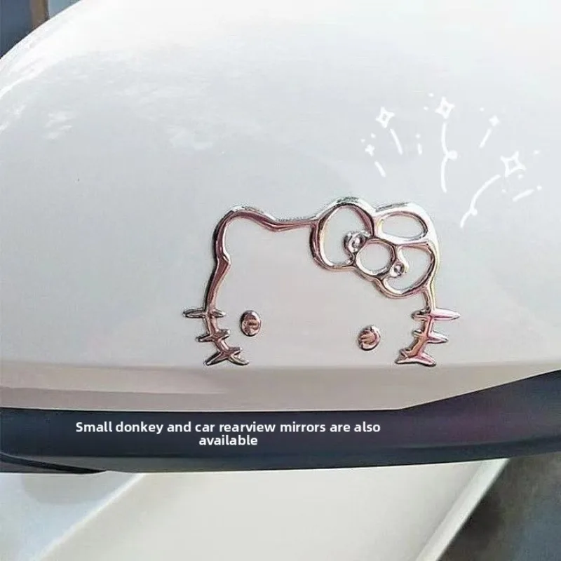 キティシルバーステッカー漫画 3D 立体漫画アニメモバイルコンピュータ車のステッカー PVCBOBB