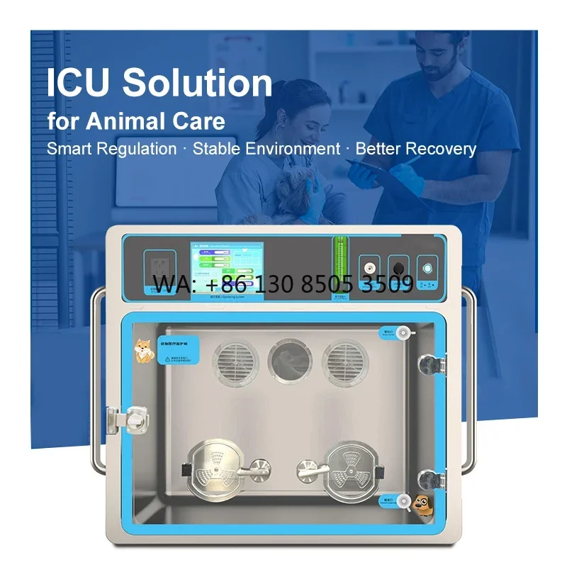 OliveVet Veterinary ICU Cabin Animal Pets Pet Oxygen Therapy Cage for Small and Large Animal