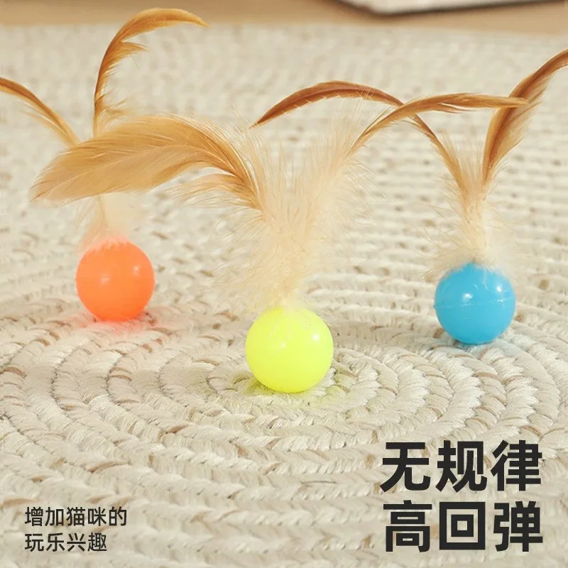 

Cat Toys, Elastic Balls, Feather Cat Toys, Self-entertaining and Boring Gadgets, Interactive Pet Supplies for Cats