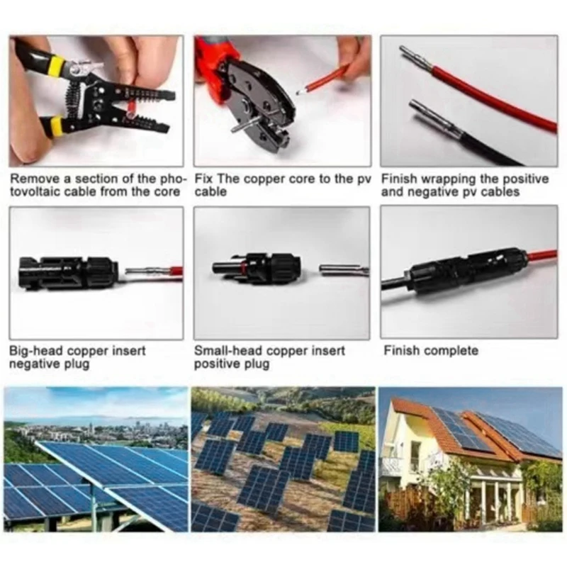 Promotion! Solar Connectors Y Branch Parallel PV Adapter Cable Wire Plug Tool Kit For Solar Panel(M/FF+F/MM)