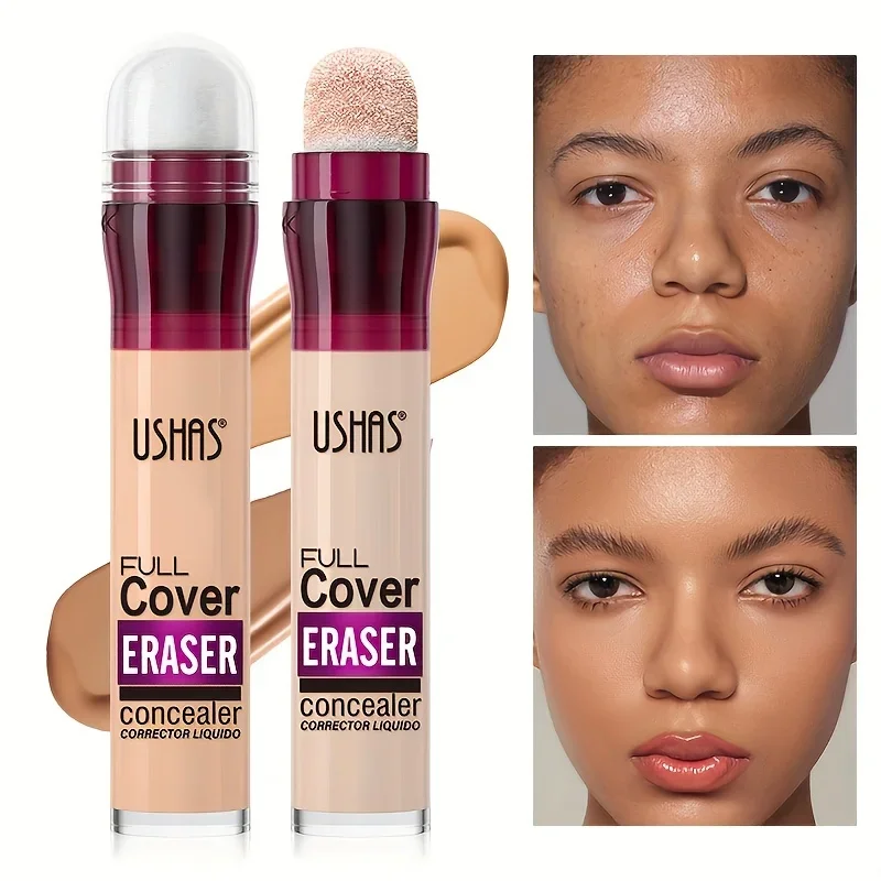 Schwammkopf Concealer für Augenringe dauerhaft wasserdicht befeuchten flüssigen Concealer leicht zu entfernen Make-up Kosmetik natürlich neu