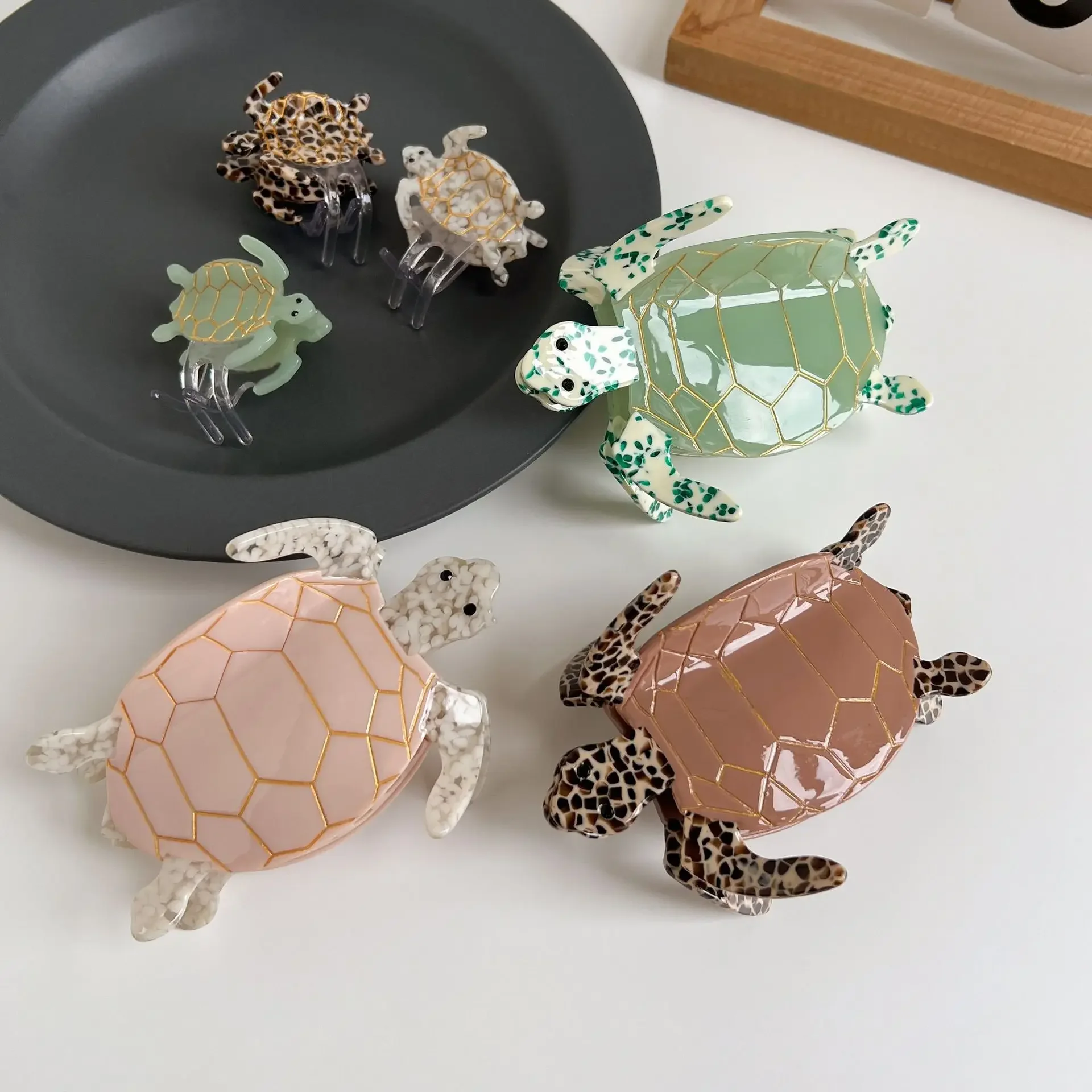 

Cute Ocean Animals Hair Clips Sea Turtle Cartoon Hawksbill Hair Claws Gift For Women Funny Shell Hairpin Accessories Headwear