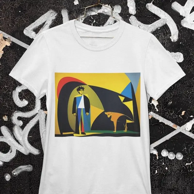 

Футболка K18 с абстрактным искусством и красочным дизайном, современная мода