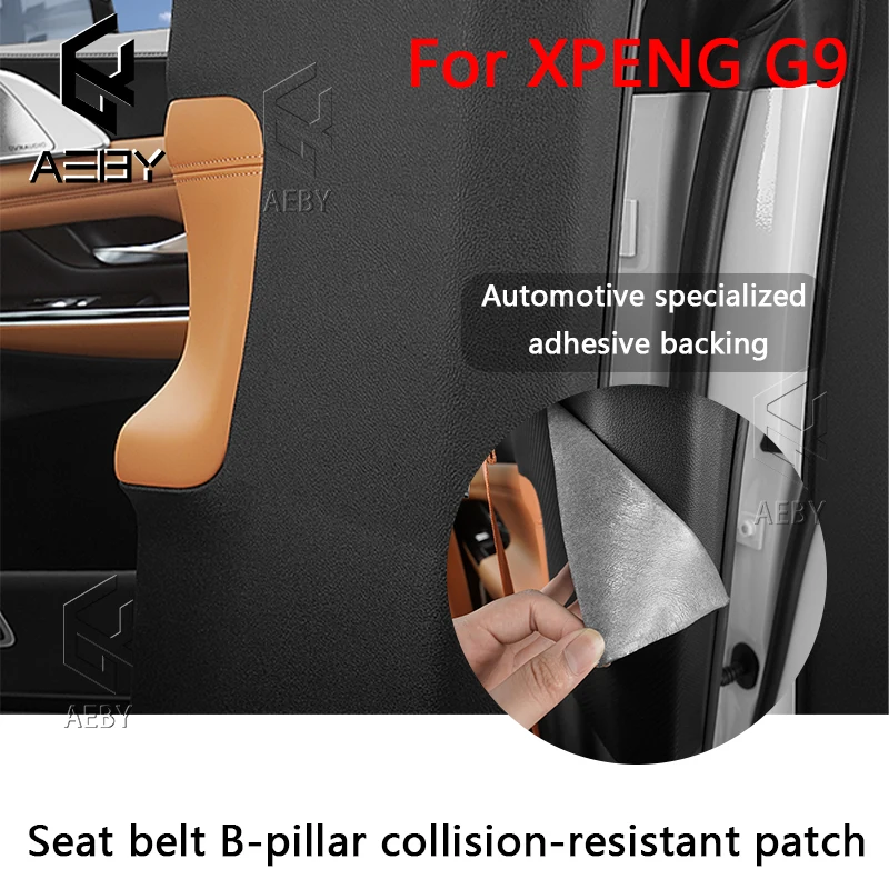 

AEBY ремень безопасности B-стойка, противоударная нашивка для XPENG G9 2022-2025, защита от царапин, центральная колонна, кожаная обивка