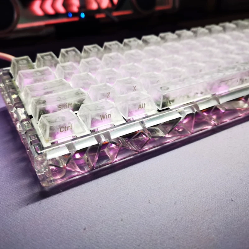 Transparent Hollow Keyboard Shell Custom GH60 Holy 60 Transparent Wooting60TF60 Imk60 for Gamers DIY Design Cese Hand on set