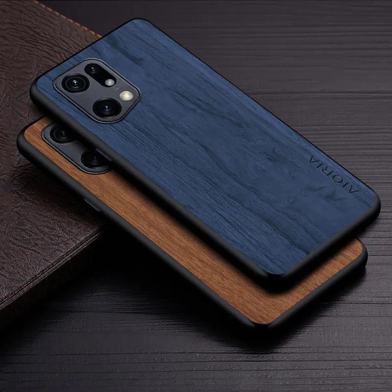 

Vintage Case for Oppo Find X5 X3 Pro Lite coque fashion design simple style wooden pattern pu leather skin phone cover