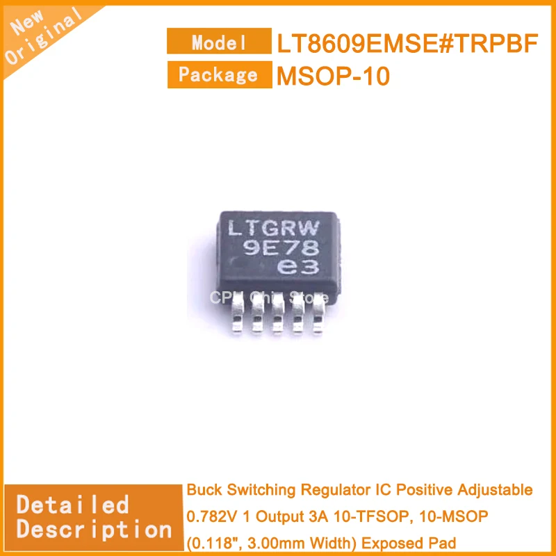 5Pcs/Lot  New Original  LT8609EMSE#TRPBF LT8609EMSE Buck Switching Regulator IC Positive Adjustable 0.782V 1 Output 3A 10-TFSOP,