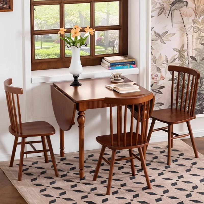 

Обеденный стол из массива дерева, французский складной круглый стол с переменными бревнами, средний антикварный выдвижной обеденный стол из ясеня