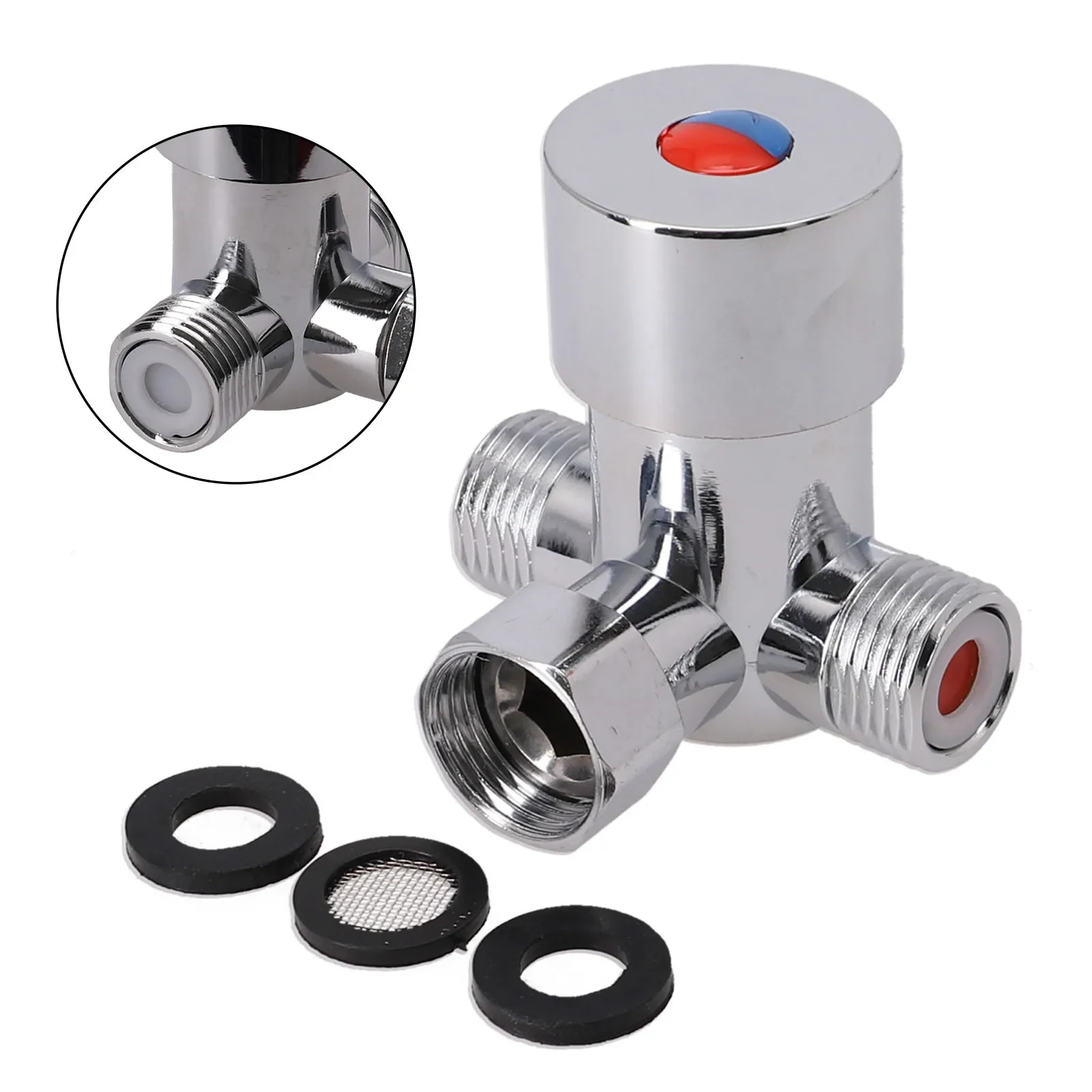 G1/2 Hot Cold Water Mixing Valve Thermostatic Mixer Adjustable Temperature Control For Water Tap Bathroom Shower Head Faucet