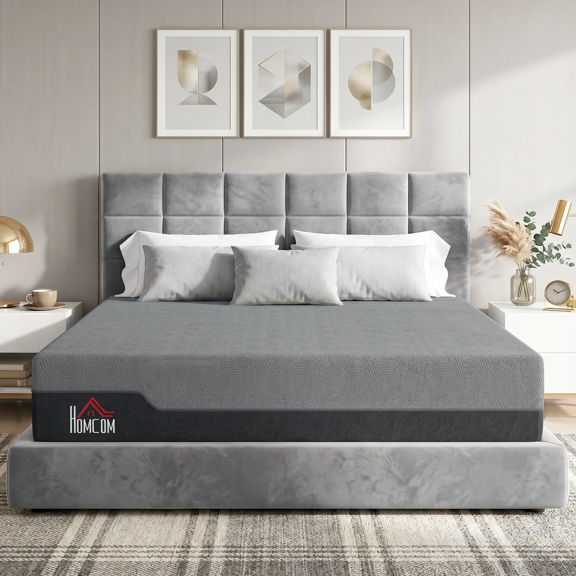 King Mattress, 12 Inch Gel Cooling Memory Foam Mattress for Cool Night Sleep, Graphene Bed in a Box for Pressure Relief, with Washable Cover, Made in USA, CertiPUR-US Certified, Medium Firm