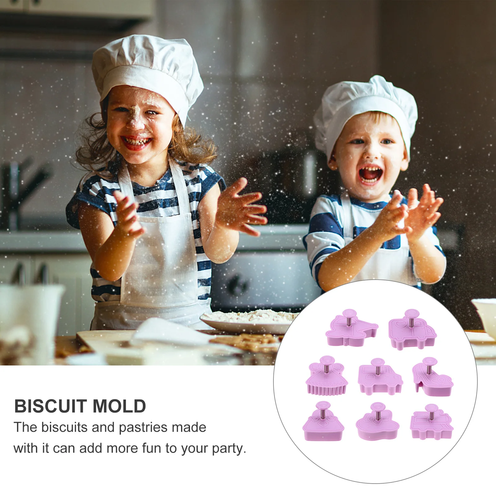 

8Pcs Cartoon Car Cookie Molds Premium PP Plastic DIY Baking Tools for Fondant Sugar Paste Car Theme Biscuit Mold