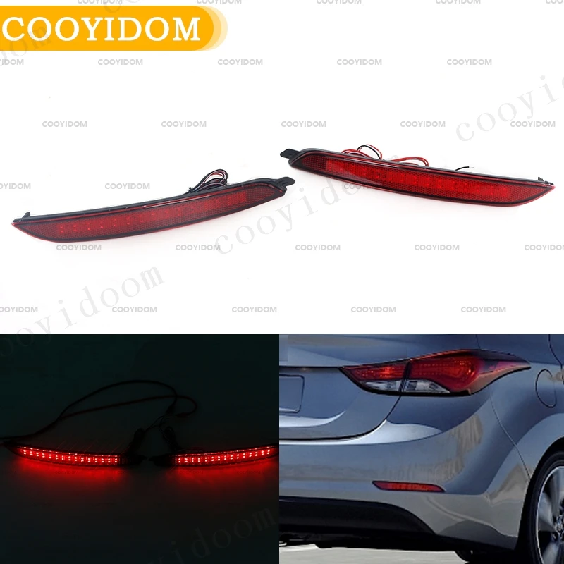 1 para tylne światła LED dla Hyundai Elantra 2012 2013 2014 tylne zderzak światła przeciwmgielne hamulca Stop sygnał reflektor tylne światło na zderzak