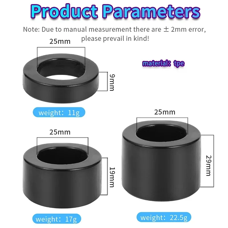 3 Color Silicone Massage Tool Multi Sized Soft Massage Ring Restrict Train Portable Massager Enlargement Adult Beauty Health - Image 6