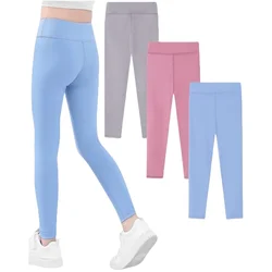 3-12 Years Girls Sports Leggings Ankle Length Kids Dance Running Yoga Pants Teens Soft Comfortable Athletic Workout Tights
