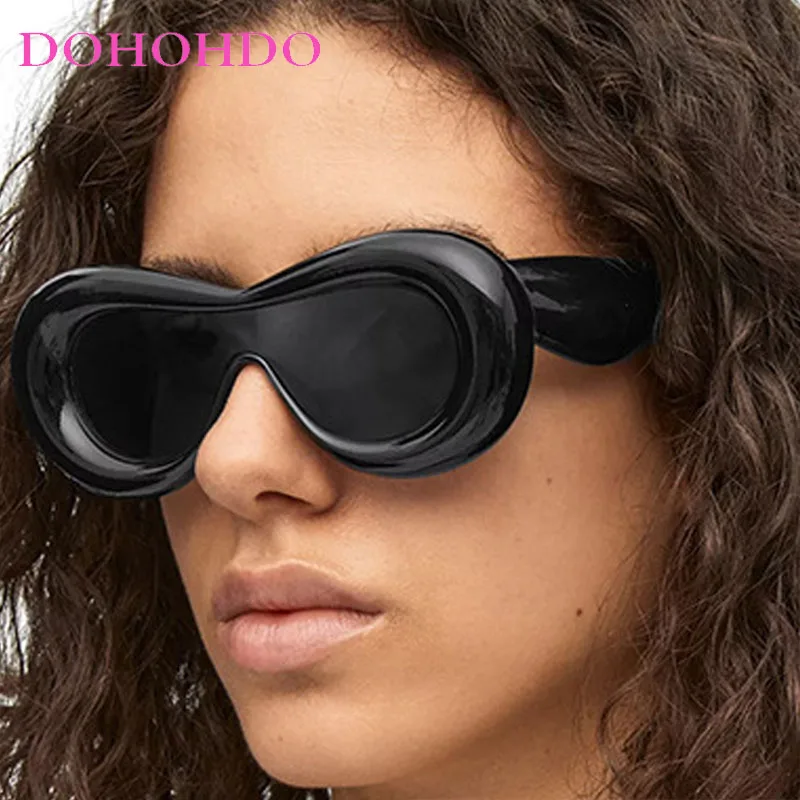 

Retro Y2K Sunglasses Women Men Fashion Brand Design One Piece Big Frame Punk Eyewear For Female Street Photography Shades UV400