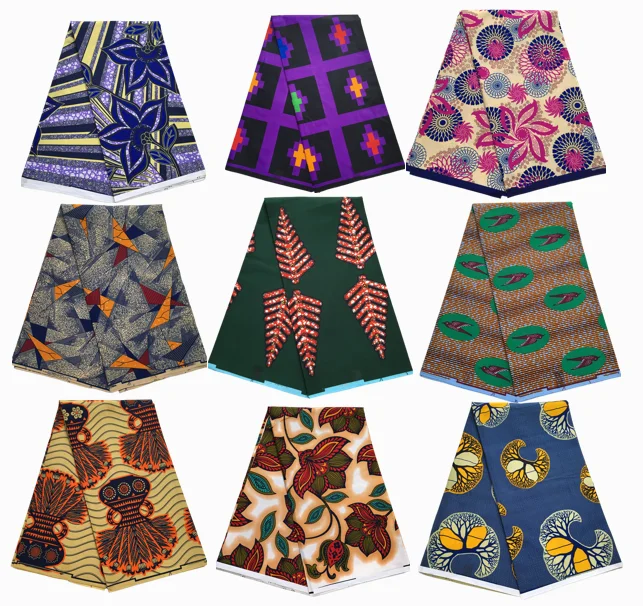 African Prints 100% Original Real Wax Nigeria DIY Textile Ankara Wax Fabrics Sewing Cloth Block Prints Batik Dutch High Quality