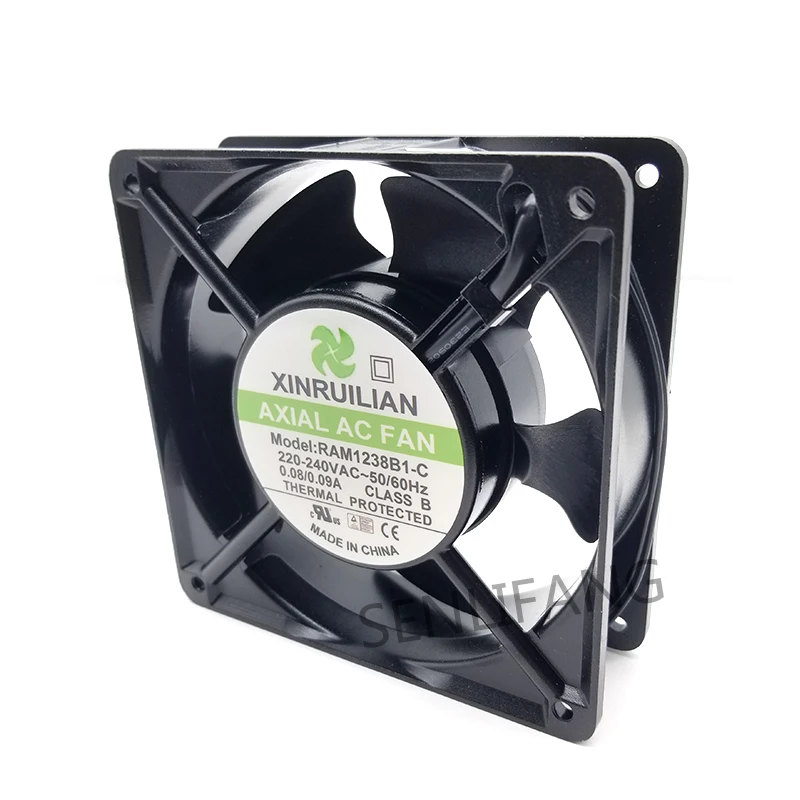 New For XINRUILIAN RAM1238B1-C 12038 Fan AC220V-240V 0.08A/0.09A 2-Line 120x120x38MM Square Cooling