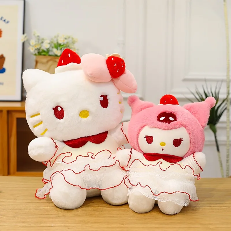 Neue 45 cm Kawaii Kuchen Kuromi Plüsch Spielzeug Hallo Kitty Melody Plüsch Puppe Stofftier Kinder Geburtstag Geschenk Kreuz Grenze drop Verschiffen