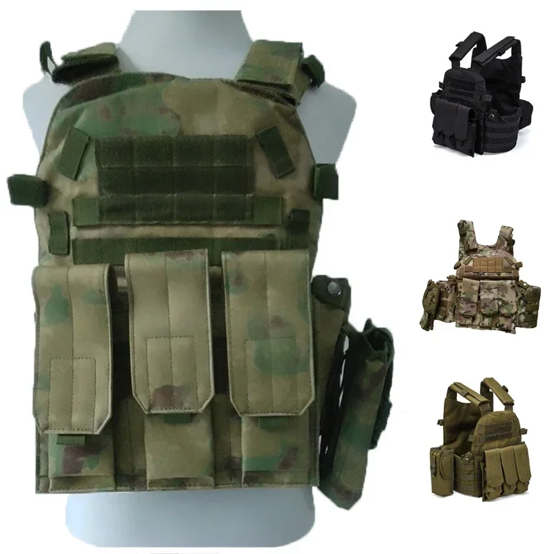 6094 FG atacs Tactical Military Hunting Vest Men Airsoft Paintball Combat Molle Body Armor Plate Carrier Army Vests Accessoies