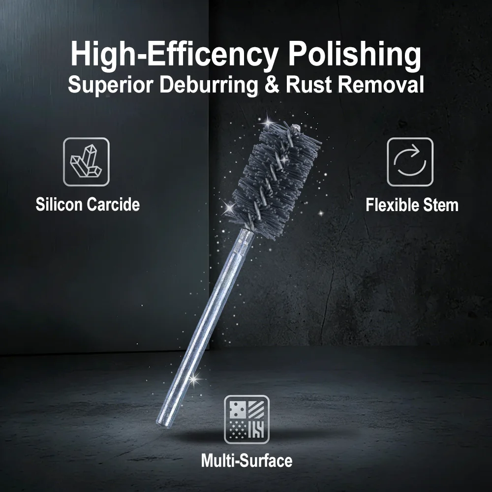 Abrasive Nylon Pipeline Brushes Silicon Carbide Deburring Polishing Inner Diameter Bore Cast Iron Stainless Steel Aluminum Tool