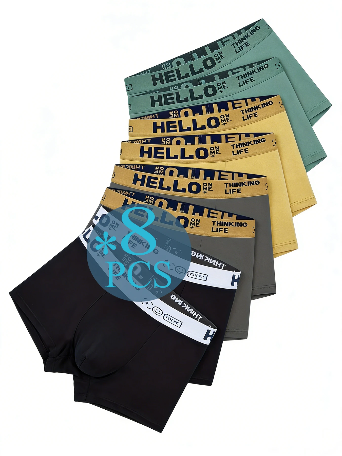 

8 piece men's boxer briefs comfortable and breathable daily casual four seasons 8 piece combination men's briefs
