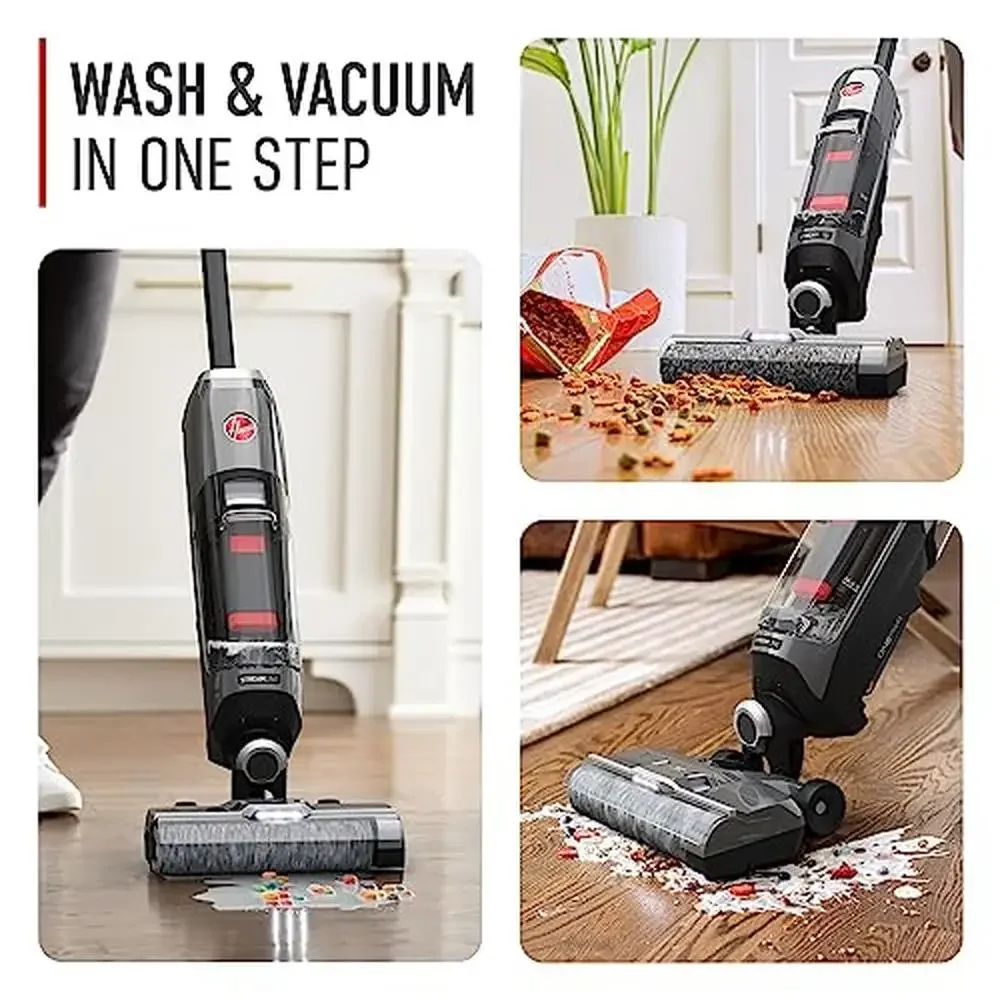 ONEPWR Cordless Hard Floor Cleaner with Self Cleaning System Edge Cleaning LCD Display 20V Battery Powered Wet Dry Vacuum