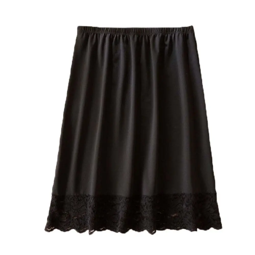 

Lace Flower Women's Dress Underskirt Slips Innerwear Half Length Safety Skirt Petticoat Solid Color Loose Half Slips Dress Girls
