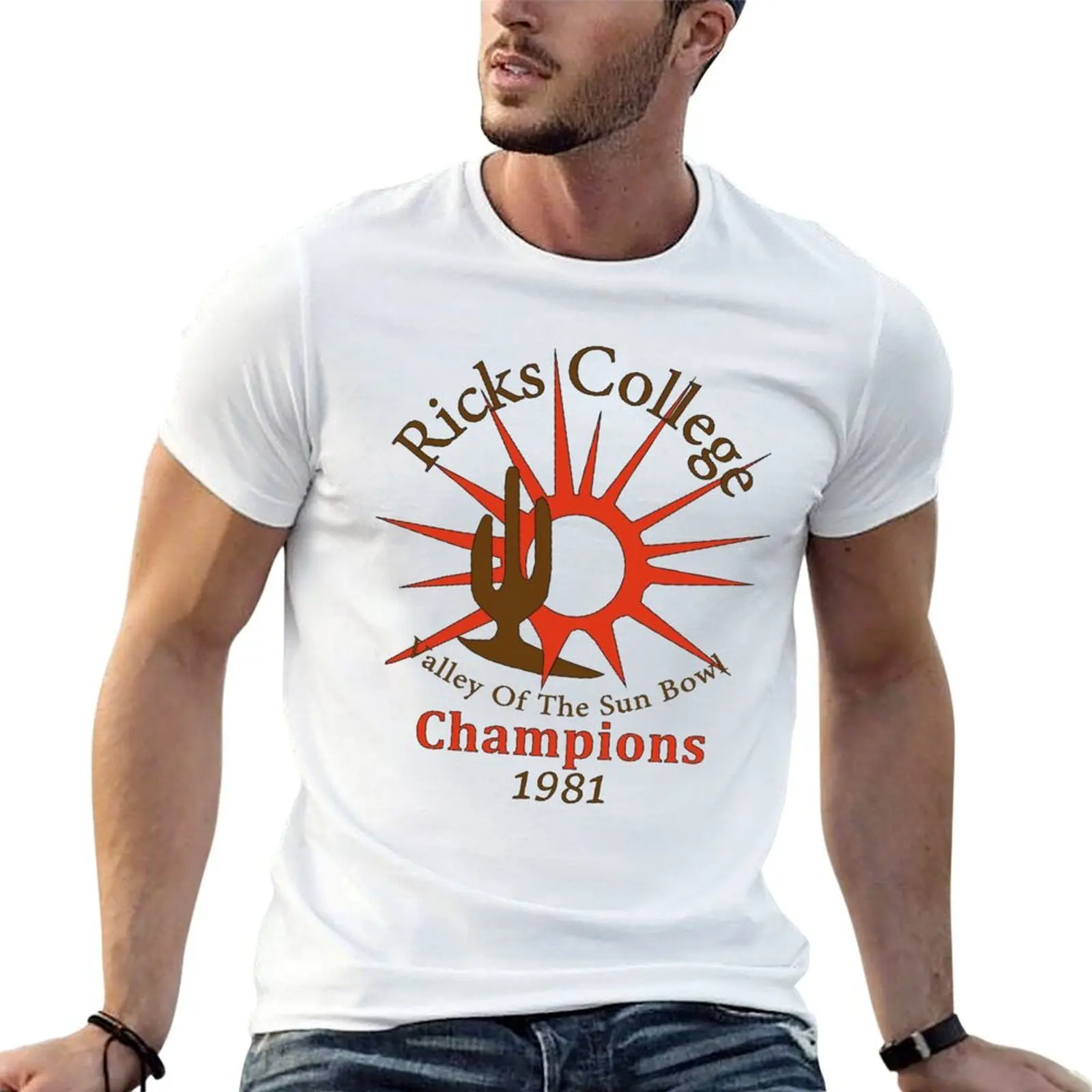 Movie Ricks College Champions 1981 Retro Graphic Yellow T-Shirt g man t shirts for men man t shirt designer T-Shirt