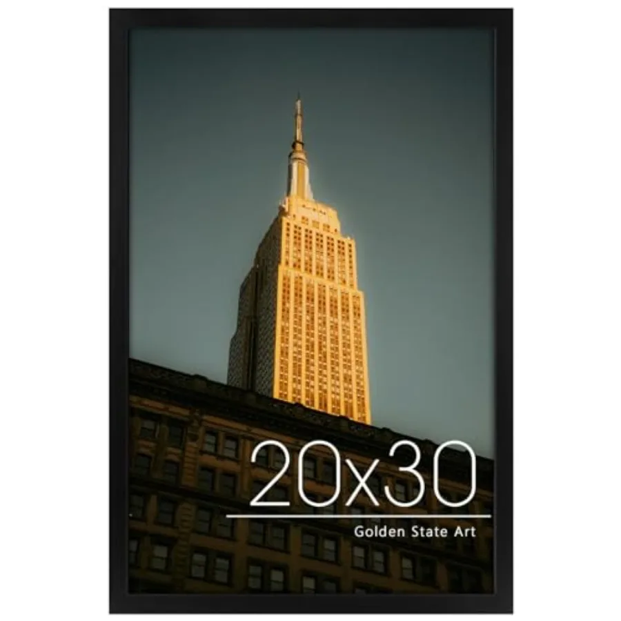 

Frame, Black Solid Wood with Real Glass, 20 x 30 Picture Frames for Horizontal or Vertical Gallery Wall, Large Size Poster Fram