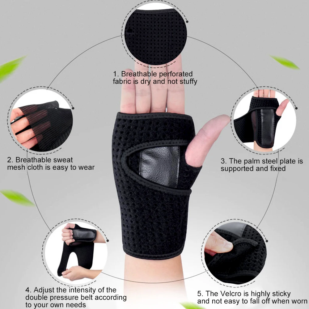 1Pcs Wrist Hand Palm Brace Support with Metal Removable Splint Stabilizer for Tendonitis,Arthritis,Carpal Tunnel Syndrome,Sprain