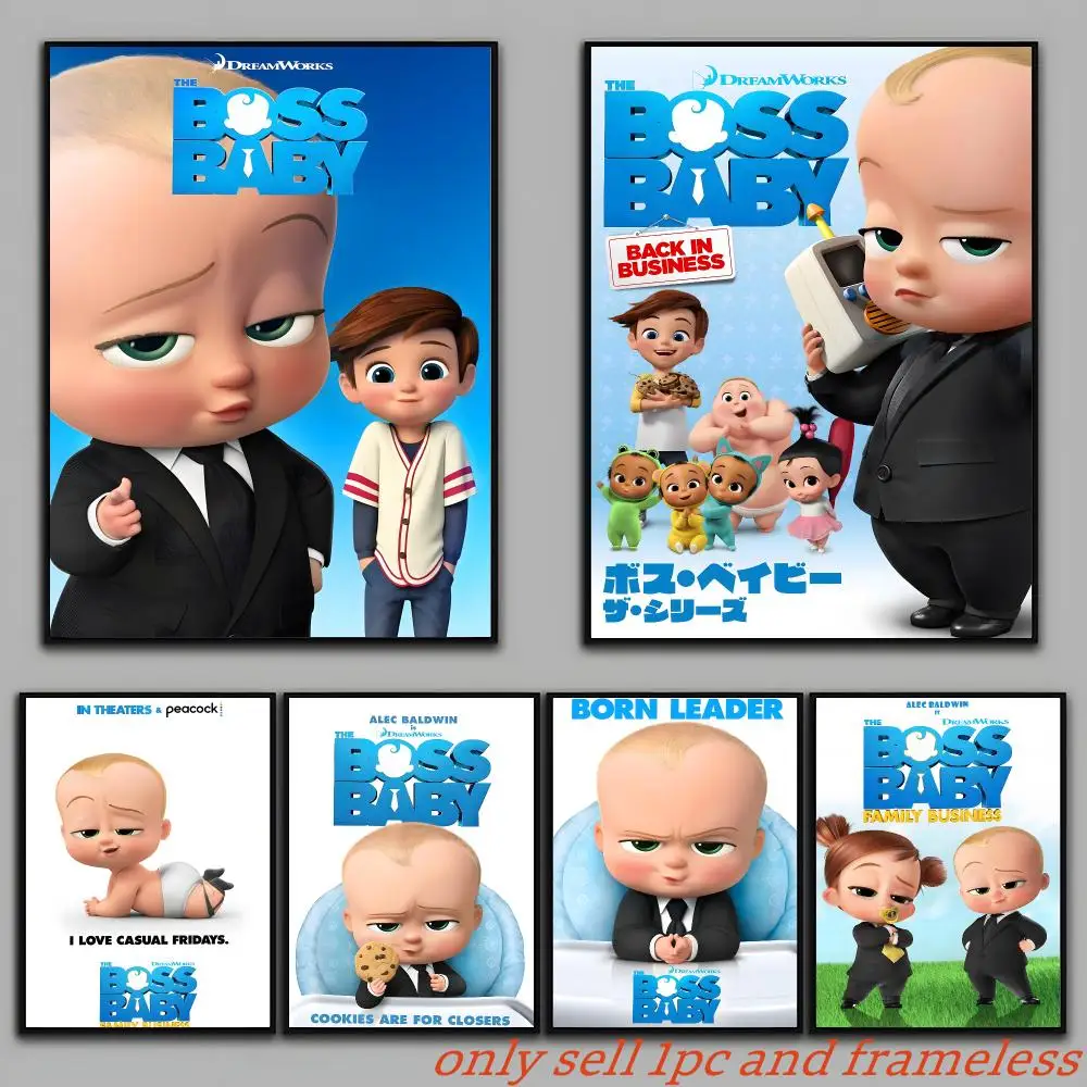 The Boss Baby Movie Cute Poster Painting Prints Wall Art Picture Film Room Home Bar Cafe Decor Home  Mural