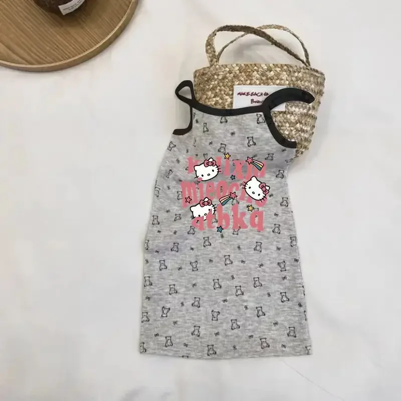 

Girly Heart Kawaii Sanrio Ins Fashion Slip Dress Summer New Cute Cartoon Print Long Skirt Sleeveless Dress Clothes Gifts Toys