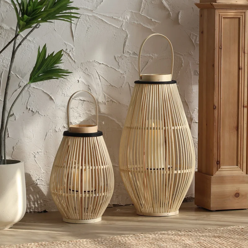 New Chinese wind lamp floor-to-ceiling retro atmosphere candlestick bed and breakfast hotel courtyard decoration lantern wabi