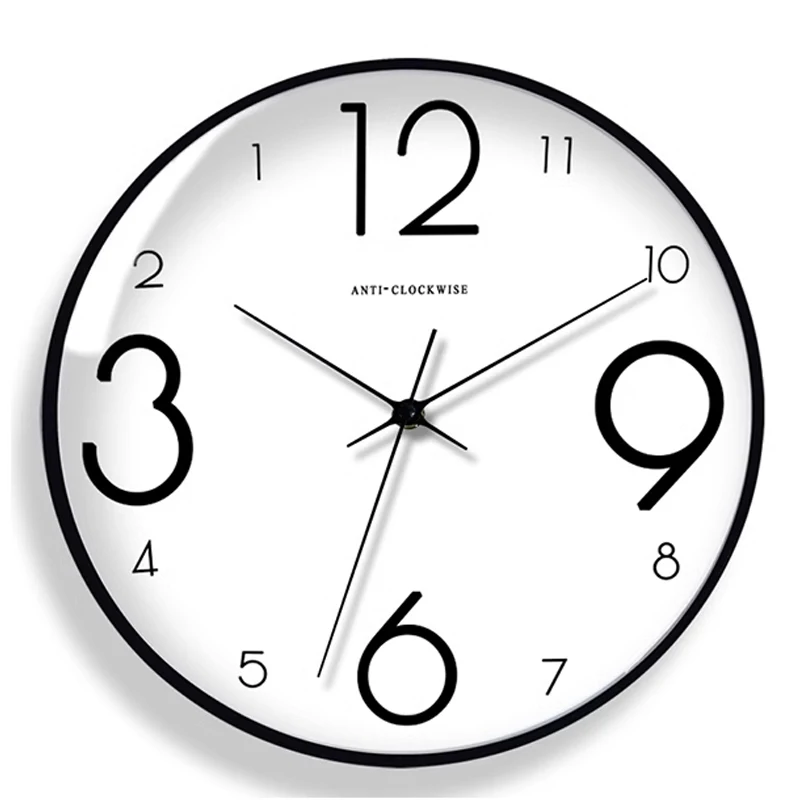 Reverse Clock Creative Time Back Art Decorative Round Wall Clock Modern Design Living Room Decoration Clock Wall Home Decoration