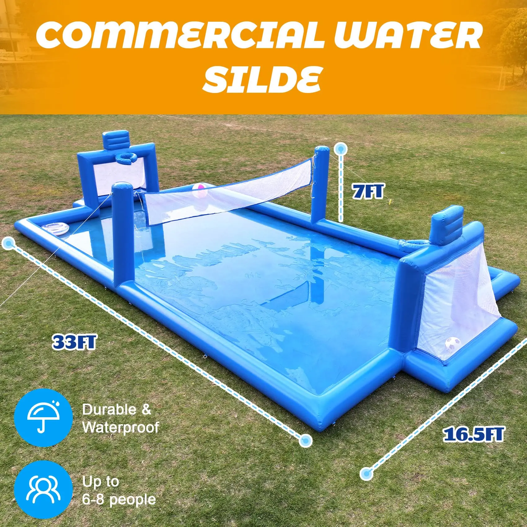 Inflatable Volleyball Pool 33FT Volleyball Court  Beach 2025