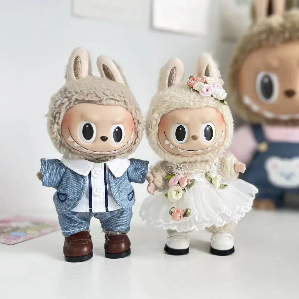 

17cm Mini Plush Doll'S Clothes Outfit Accessories For Korea Kpop Exo Labubu Idol Dolls Wedding dress suit Clothing Gift