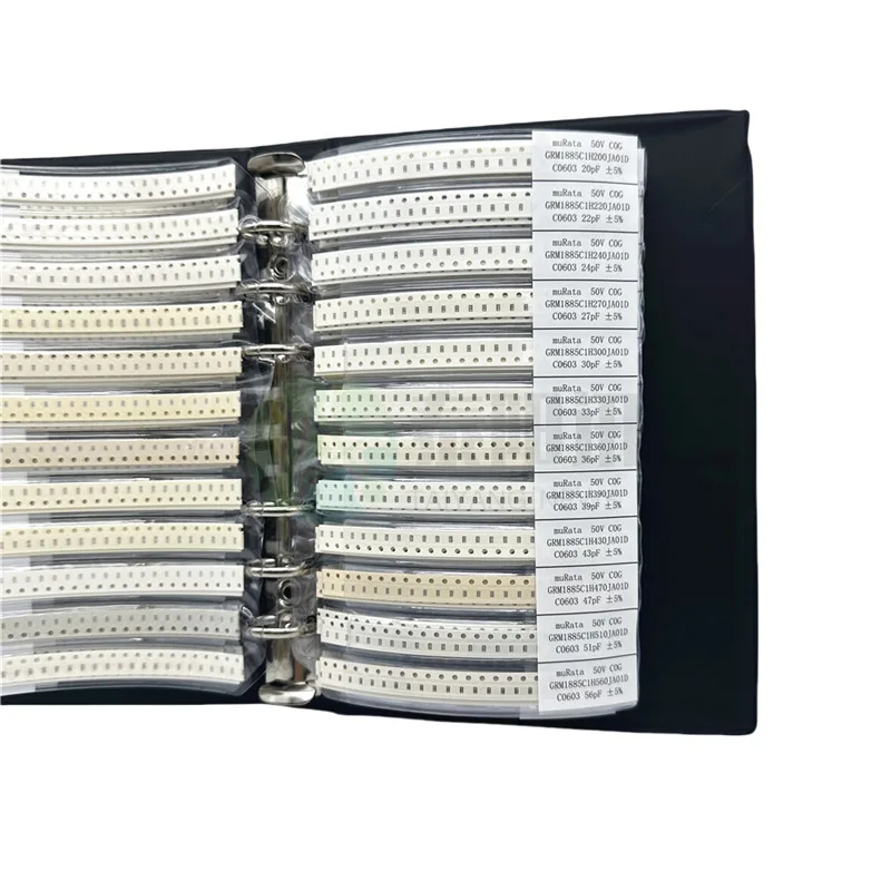 SMD Capacitor Sample Book Component Assortment Kit 0201 0402 0603 0805 1206 Labeled Easy Identification Complete Specifications