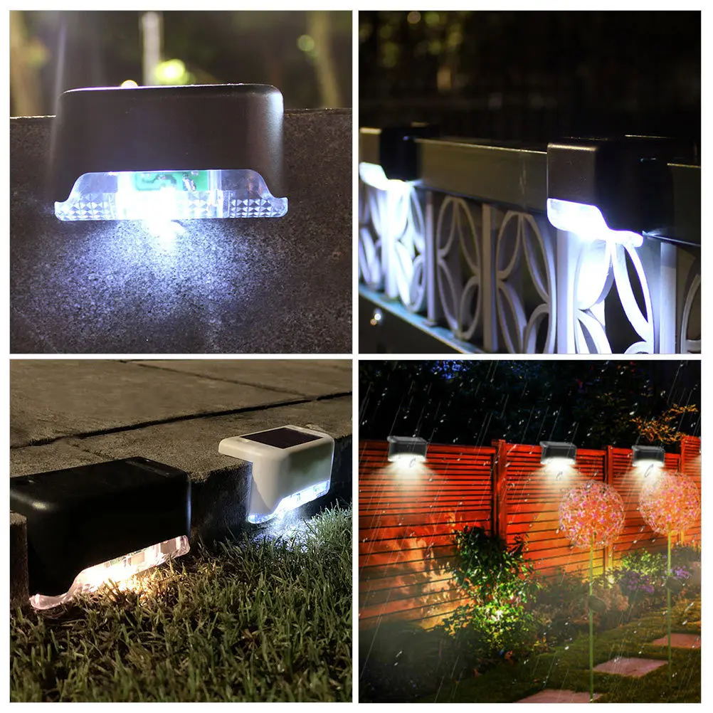

4Pcs Waterproof Solar Garden Lamp Outdoor LED Fence Light Durable Decorative for Yard Stairs Balcony Lighting Waterproof Lamp