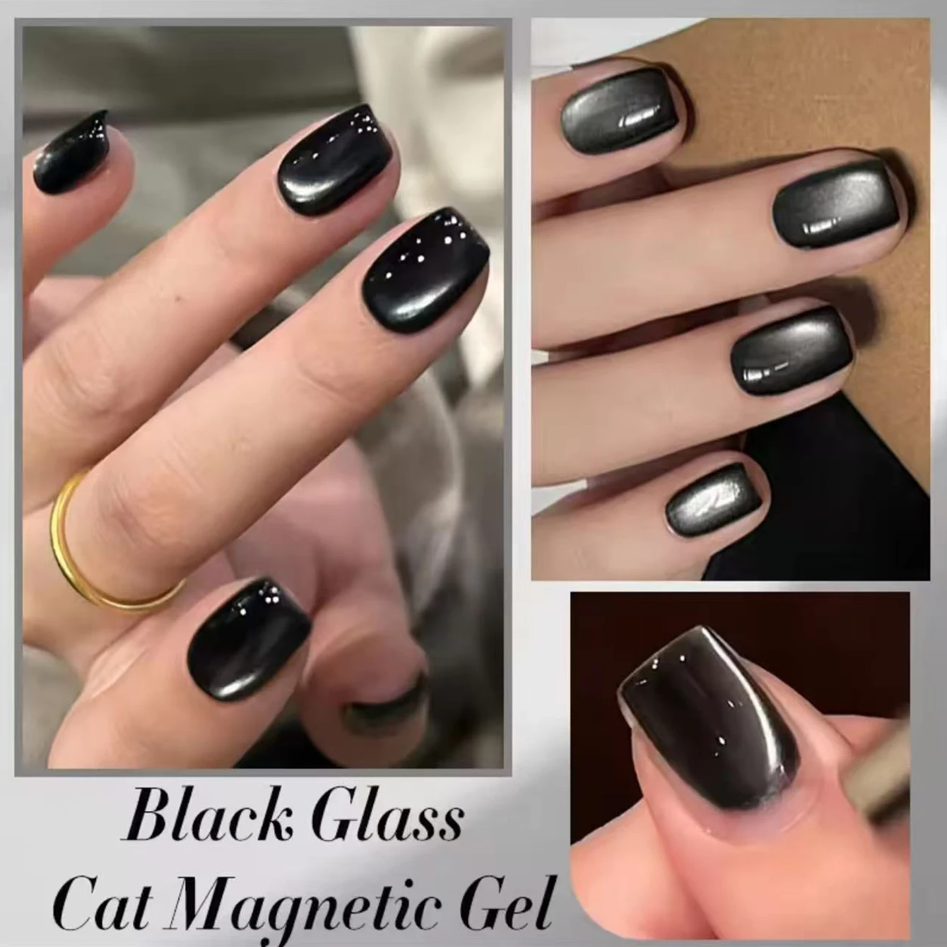 12ml 1개 미백 블랙 글라스 비드 캣 마그네틱 젤 네일 폴리쉬 네일 아트 세미 퍼머넌트 소크 오프 UV 젤 폴리쉬 크리스마스 네일